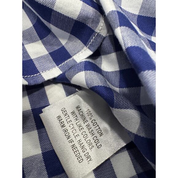 NEW UNTUCKit Women's Belleza Button Up Shirt 10 Blue Gingham Check Cotton NWT - Picture 7 of 11